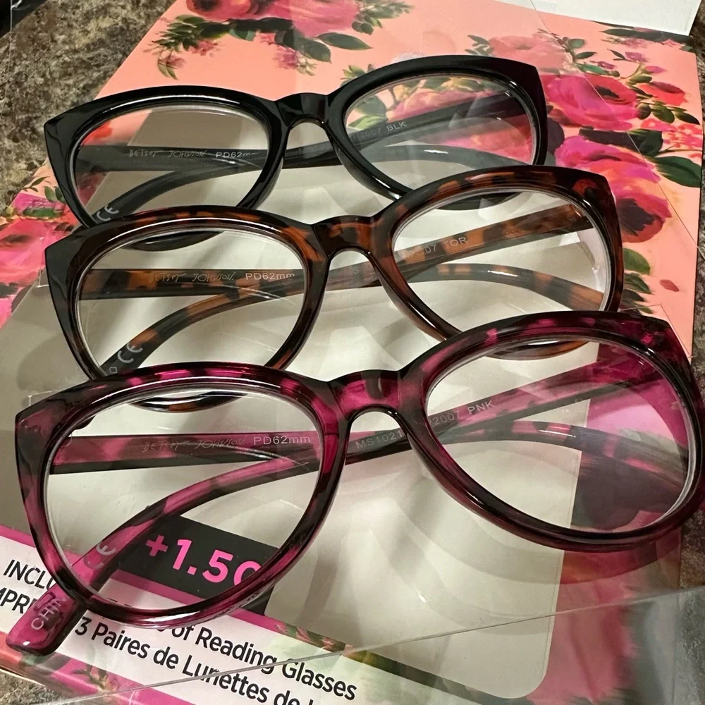 Betsey Johnson 3PCK Reading Glasses Set